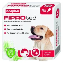 Beaphar FIPROtec Spot-On For Large Dogs Flea Treatment - 4 Pipettes By Beaphar 1 Beaphar FIPROtec Spot-On For Large Dogs Flea Treatment - 4 Pipettes By Beaphar