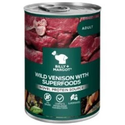 Billy + Margot Adult Venison & Superfoods Wet Dog Food Cans - 12 X 395g By Billy + Margot