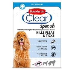Bob Martin Flea & Ticks Clear Spot On Medium Dog (10-20 Kg) - 3 Pack By Bob Martin