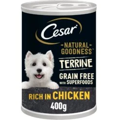 Cesar Natural Goodness Chicken In Loaf Wet Dog Food Tins - 6 X 400g By Cesar