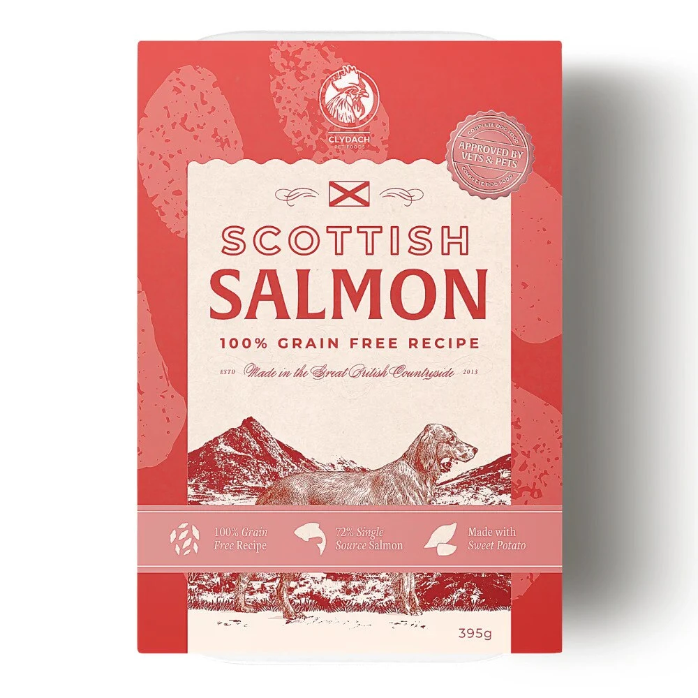 Clydach Farm Grain Free Salmon Wet Adult Dog Food - 7x395g By Clydach 1 Clydach Farm Grain Free Salmon Wet Adult Dog Food - 7x395g By Clydach