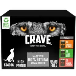 Crave Grain Free Adult Wet Dog Food Cans In Pate - 6 X 400g By Crave