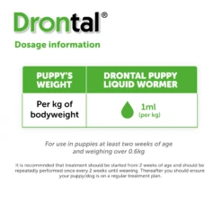 Drontal Puppy Liquid Wormer By Dronta 10 Drontal Puppy Liquid Wormer By Dronta -Pattes Douces Store Drontal Oral Suspension Worming Drops for Puppies 4