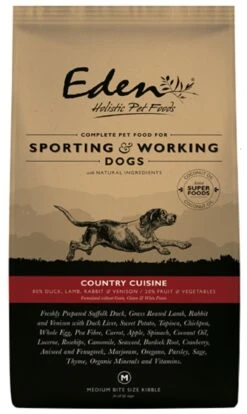 Eden 80/20 Country Cuisine Working And Sporting Dry Dog Food Small Kibble - 15kg By Eden