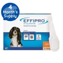 Effipro Spot On Flea & Tick Treatment For Small Dogs (2-10kg) - 4 Pack By Effipro
