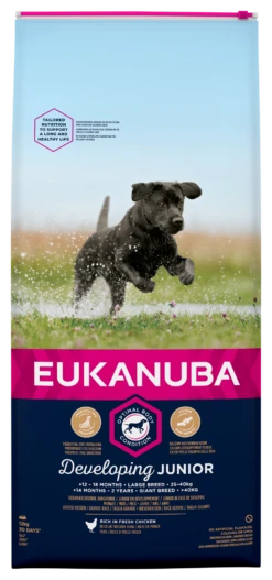 Eukanuba Developing Junior Large Breed Chicken Dry Dog Food - 12kg By Eukanuba