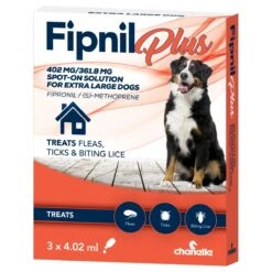 Fipnil Plus Spot-On Flea Treatment For Extra Large Dogs 40-60kg - 3 Pack By Fipnil