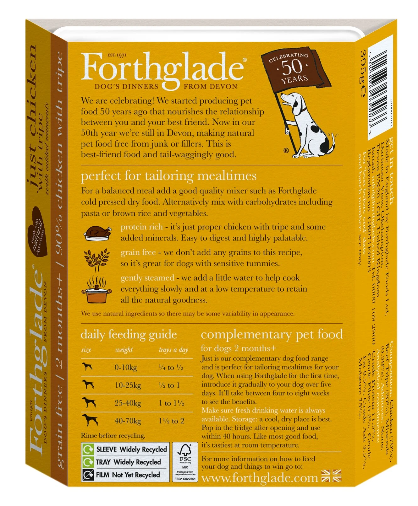 Forthglade Just Chicken With Tripe Grain Free Dog Food - 18 X 395g By Forthglade 2 Forthglade Just Chicken With Tripe Grain Free Dog Food - 18 X 395g By Forthglade - Image 2