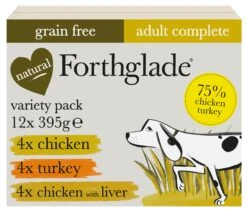 Forthglade Complete Adult Poultry Variety Pack Grain Free Wet Dog Food - 12 X 395g By Forthglade