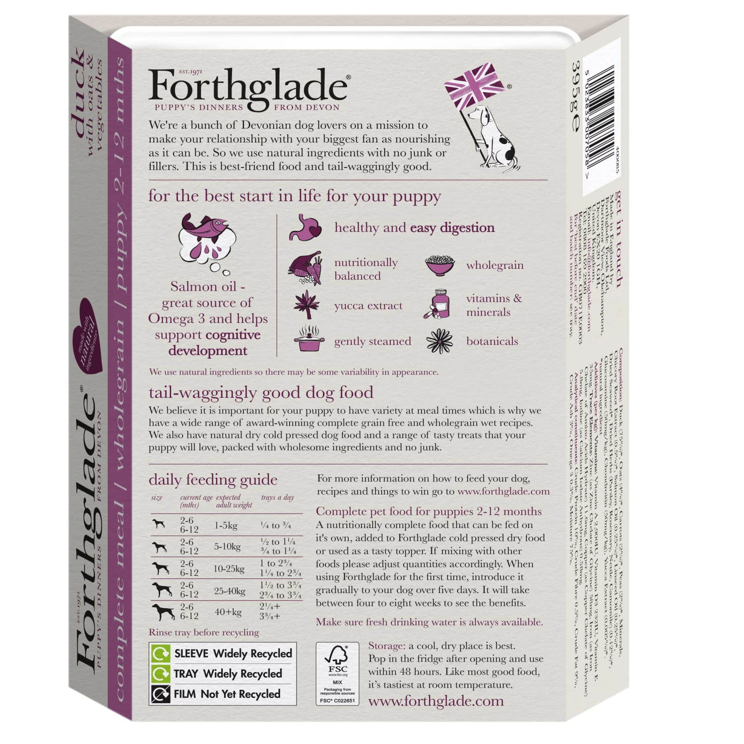 Forthglade Complete Puppy Whole Grain Duck With Oats & Veg - 18 X 395g By Forthglade 2 Forthglade Complete Puppy Whole Grain Duck With Oats & Veg - 18 X 395g By Forthglade - Image 2