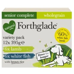 Forthglade Complete Senior Dog Wholegrain Variety Lamb/Fish With Brown Rice & Veg Wet Dog Food - 12x395g By Forthglade