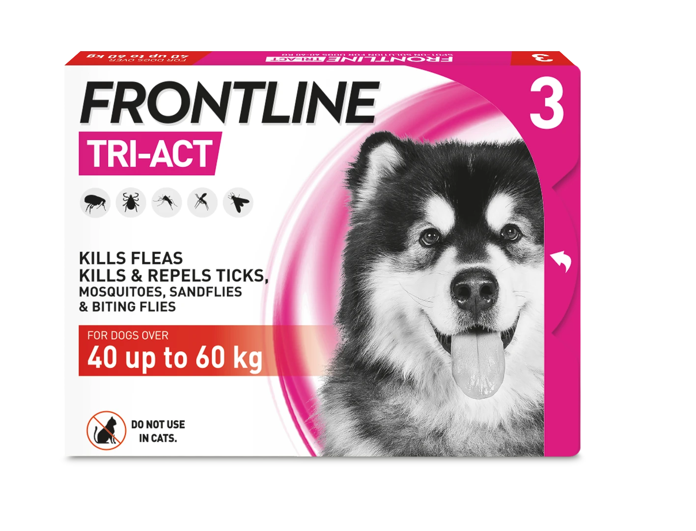 Frontline Tri-Act Flea & Tick Treatment For Extra Large Dogs (40-60kg) - 3 Pack By Frontline