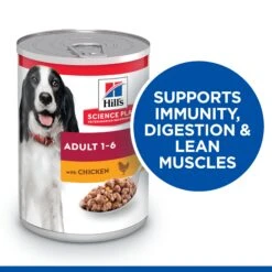 Hill's Science Plan Adult Chicken Wet Dog Food Cans - 12 X 370g By Hills -Pattes Douces Store Hills Science Plan Adult Chicken Wet Dog Food 12 x 370g 5