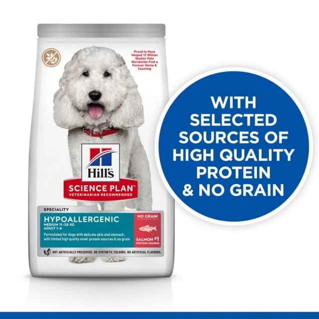 Hill's Science Plan Hypoallergenic Medium Breed Adult Dry Dog Food - 14kg By Hills 3 Hill's Science Plan Hypoallergenic Medium Breed Adult Dry Dog Food - 14kg By Hills - Image 3