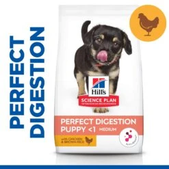 Hill's Science Plan Perfect Digestion Puppy Medium Breed Dry Food With Chicken & Brown Rice - 14kg By Hills -Pattes Douces Store Hills Science Plan Perfect Digestion Puppy Medium Breed Dry Food With Chicken Brown Rice 14kg 3