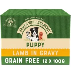 James Wellbeloved Grain Free Puppy Dog Food Pouches Lamb In Gravy - 12x100g By James Wellbeloved