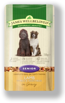 James Wellbeloved Senior Dog Food Pouches Lamb In Gravy - 10x150g By James Wellbeloved 8 James Wellbeloved Senior Dog Food Pouches Lamb In Gravy - 10x150g By James Wellbeloved -Pattes Douces Store James Wellbeloved Lamb Senior Dog Pouches 10 Pack 100g 3