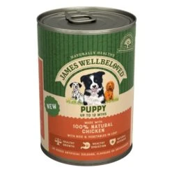 James Wellbeloved Puppy Chicken, Rice And Vegetable In Loaf Wet Dog Food Cans - 12 X 400g By James Wellbeloved -Pattes Douces Store James Wellbeloved Puppy Chicken Rice and Vegetable in Loaf Can 400g 3