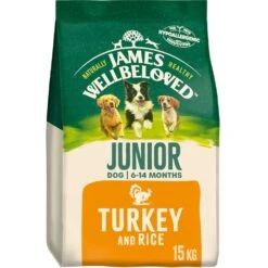 James Wellbeloved Turkey & Rice Junior Dry Dog Food - 15kg By James Wellbeloved