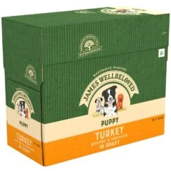 James Wellbeloved Puppy & Junior Turkey & Rice In Gravy Wet Dog Food Pouches - 10 X 150g By James Wellbeloved -Pattes Douces Store James Wellbeloved Turkey Rice Puppy Junior Dog Pouches 10 Pack 150g 3