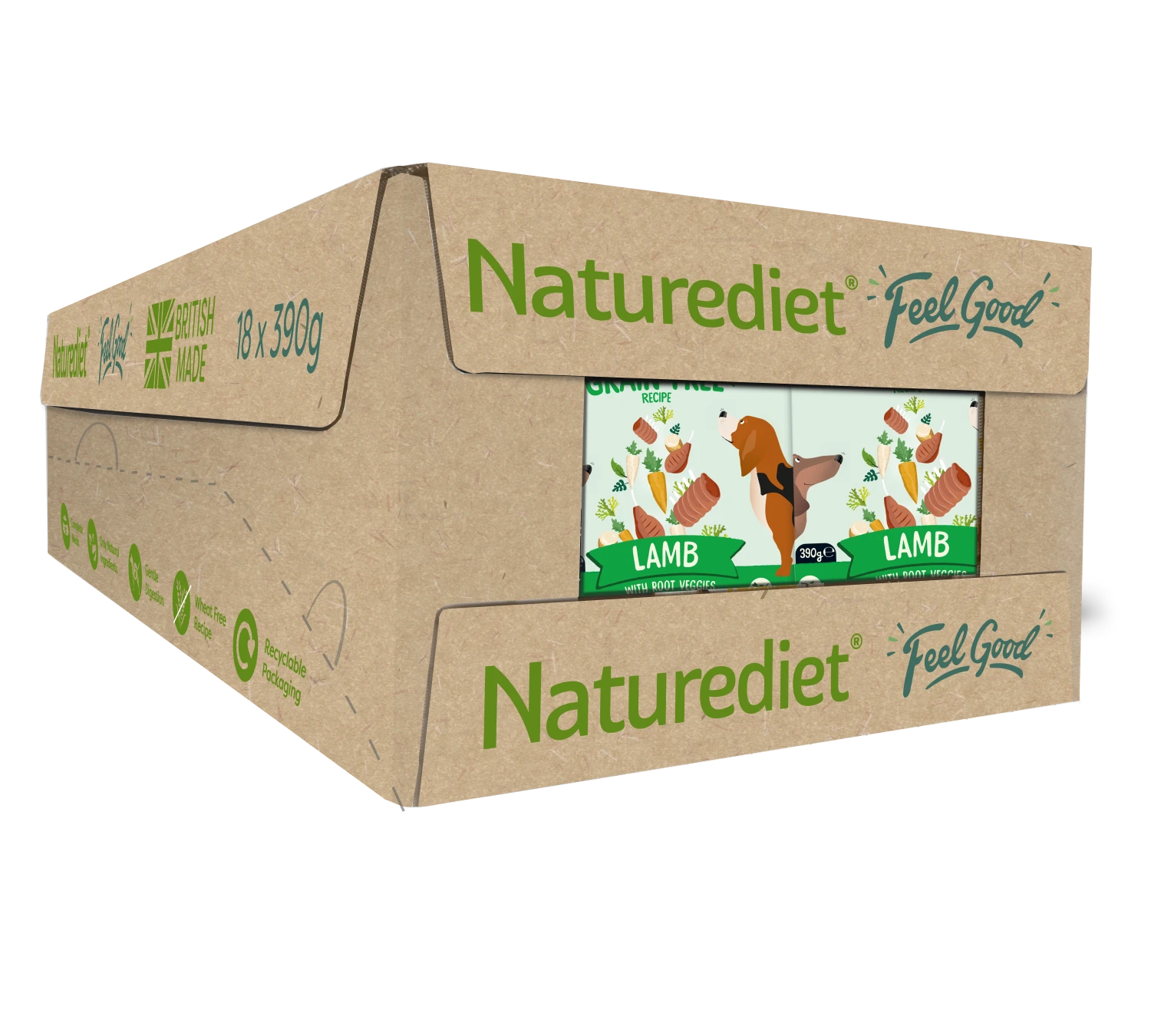 Naturediet Feel Good Grain Free Recipe Lamb Dog Food - 18 X 390g By Naturediet 5 Naturediet Feel Good Grain Free Recipe Lamb Dog Food - 18 X 390g By Naturediet - Image 5