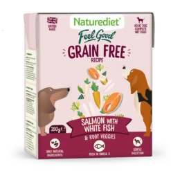 Naturediet Feel Good Grain Free Recipe Salmon Dog Food - 18 X 390g By Naturediet 10 Naturediet Feel Good Grain Free Recipe Salmon Dog Food - 18 X 390g By Naturediet -Pattes Douces Store Naturediet Feel Good Grain Free Salmon dog food 18 390g 3