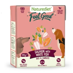 Naturediet Feel Good Salmon Dog Food - 18 X 390g By Naturediet -Pattes Douces Store Naturediet Feel Good Salmon dog food 18 390g 3