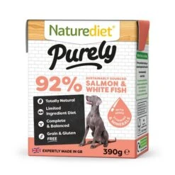 Naturediet Purely Salmon & White Fish Dog Food - 18 X 390g By Naturediet