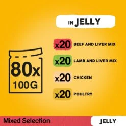 Pedigree Adult Mixed Selection In Jelly Wet Dog Food Pouches - 80 X 100g By Pedigree -Pattes Douces Store Pedigree Adult Mixed Selection in Jelly Wet Dog Food Pouches 80 x 100g 6