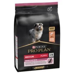 PRO PLAN Medium Puppy Dry Dog Food Sensitive Skin Rich In Salmon - 3kg By Pro Plan -Pattes Douces Store Pro Plan Sensitive Salmon Rice Dry Medium Puppy Food 3kg 3