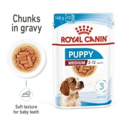 Royal Canin Medium Puppy Wet Dog Food In Gravy - 10 X 140g By Royal Canin