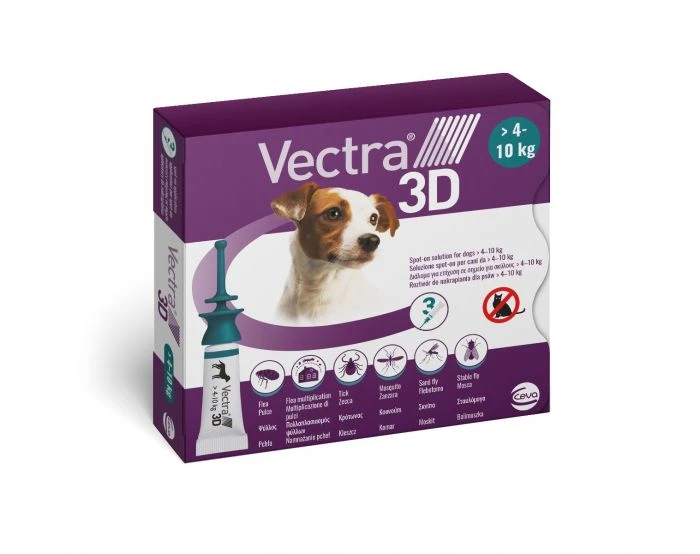 Vectra 3D Spot On Flea Treatment For Small Dogs (4-10kg) - 3 Pack By Vectra 1 Vectra 3D Spot On Flea Treatment For Small Dogs (4-10kg) - 3 Pack By Vectra