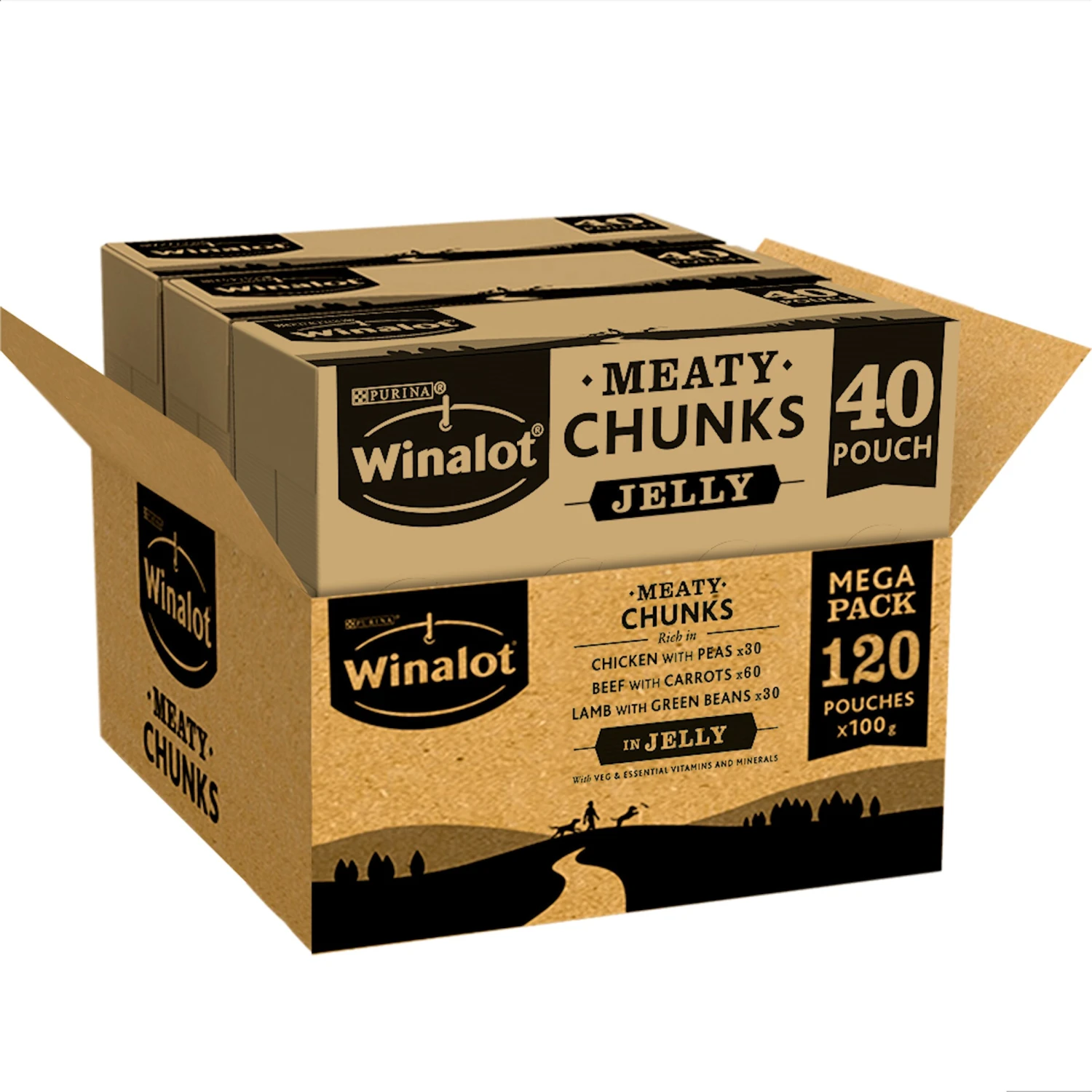 Winalot Adult Mixed In Jelly Wet Dog Food Pouches - 120 X 100g By Winalot 1 Winalot Adult Mixed In Jelly Wet Dog Food Pouches - 120 X 100g By Winalot