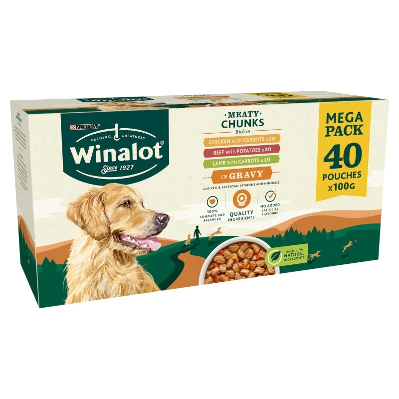 Winalot Mixed In Gravy Wet Dog Food Pouches - 40 X 100g By Winalot 2 Winalot Mixed In Gravy Wet Dog Food Pouches - 40 X 100g By Winalot - Image 2