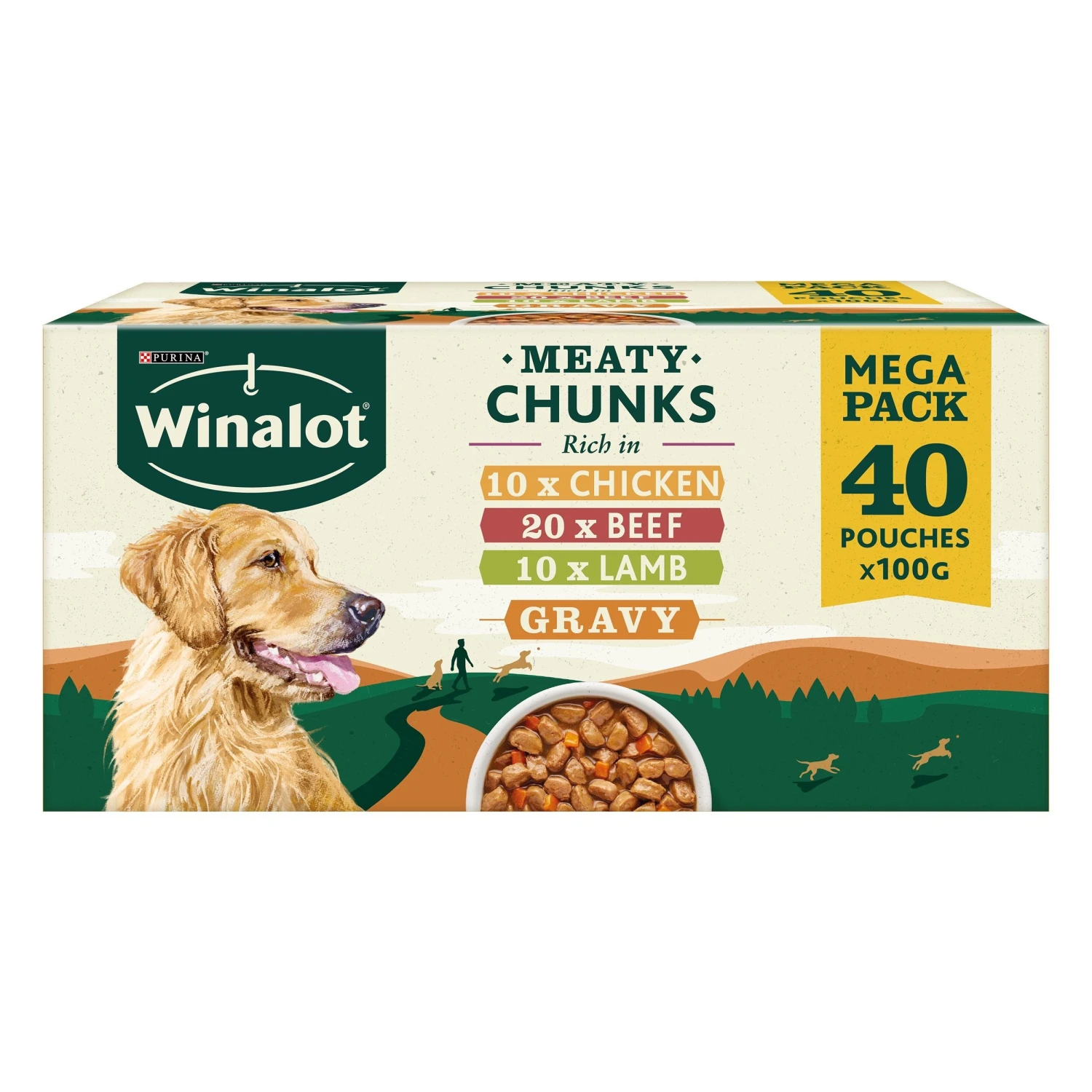 Winalot Mixed In Gravy Wet Dog Food Pouches - 40 X 100g By Winalot 1 Winalot Mixed In Gravy Wet Dog Food Pouches - 40 X 100g By Winalot